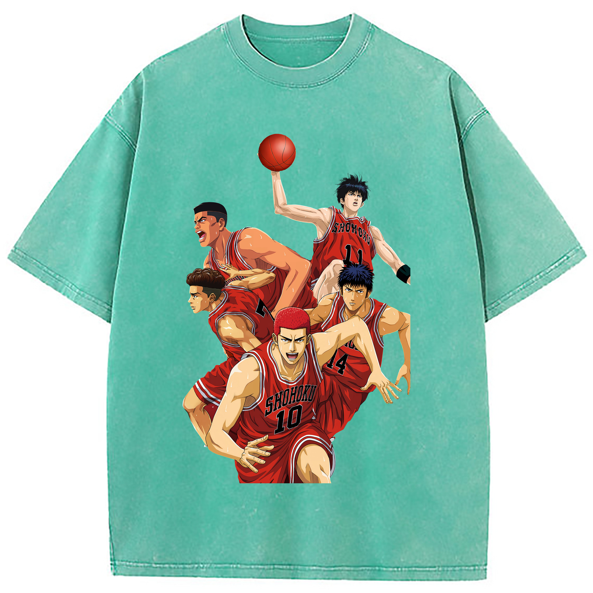 （画像用） SLAM DUNK／スラムダンク 綿100% ヴィンテージ風 半袖Tシャツ（フロントプリント）